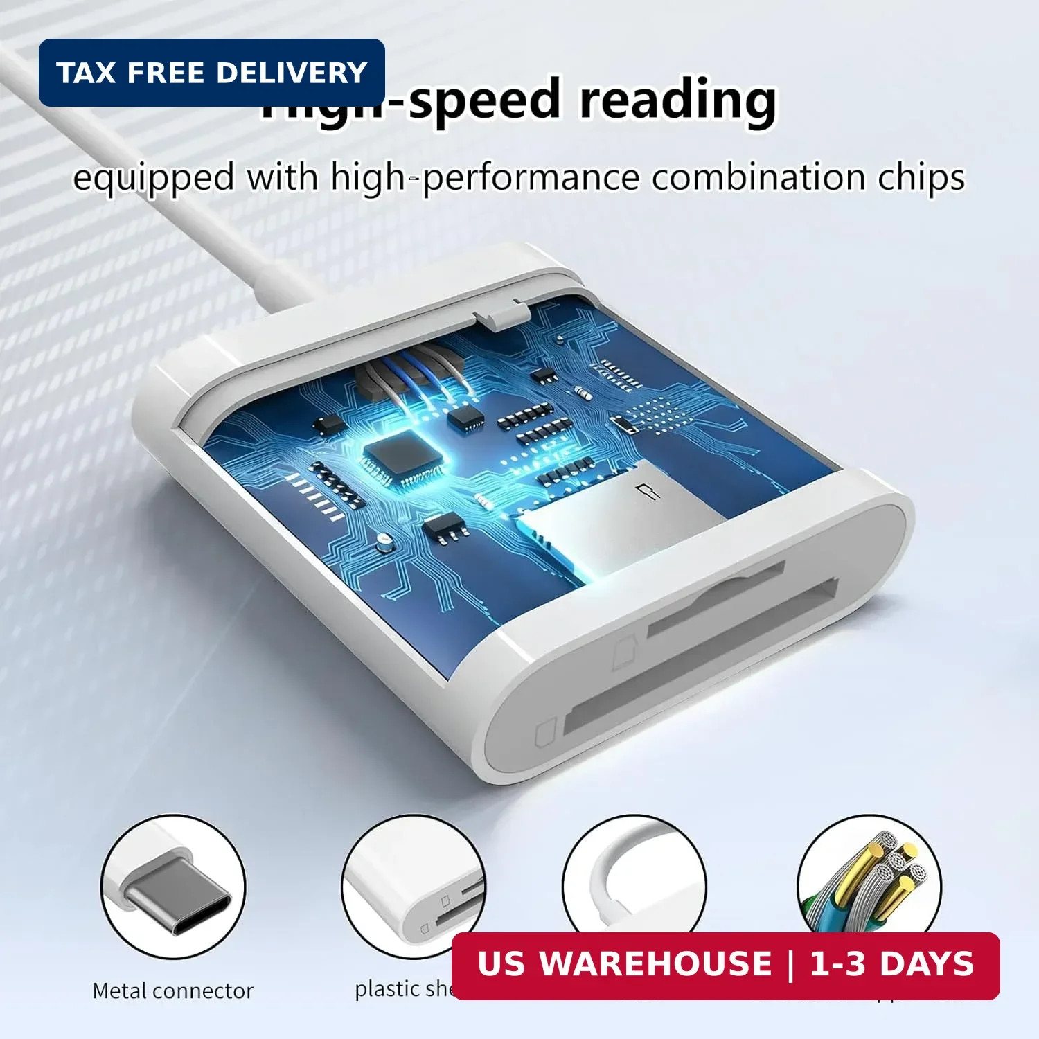 SD Card Reader for iPhone 15/16/17, Sd Card Reader USB C,Micro Sd Card Reader fo