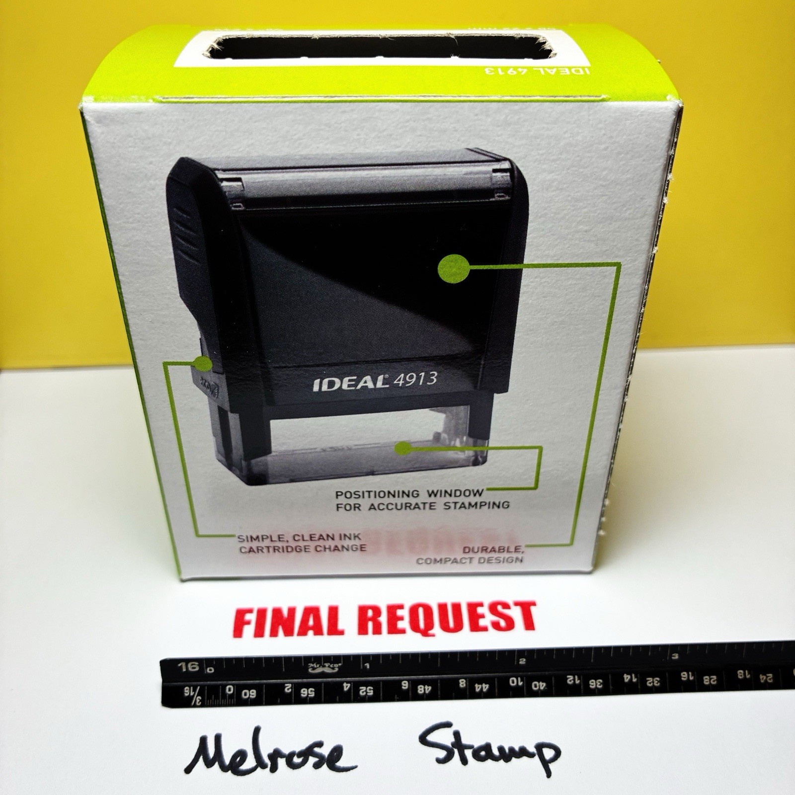 Final Request Rubber Stamp Self Inking Red Ink Ideal 4913