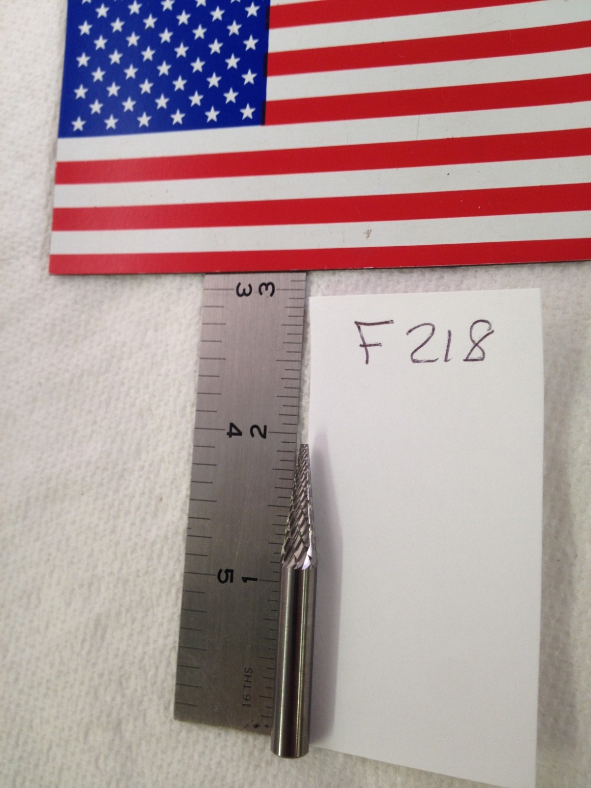 1 NEW FALCON / SGS 1/4" SHANK CARBIDE BURR SM-2 cone DOUBLE CUT 3/4" LOC (F218)