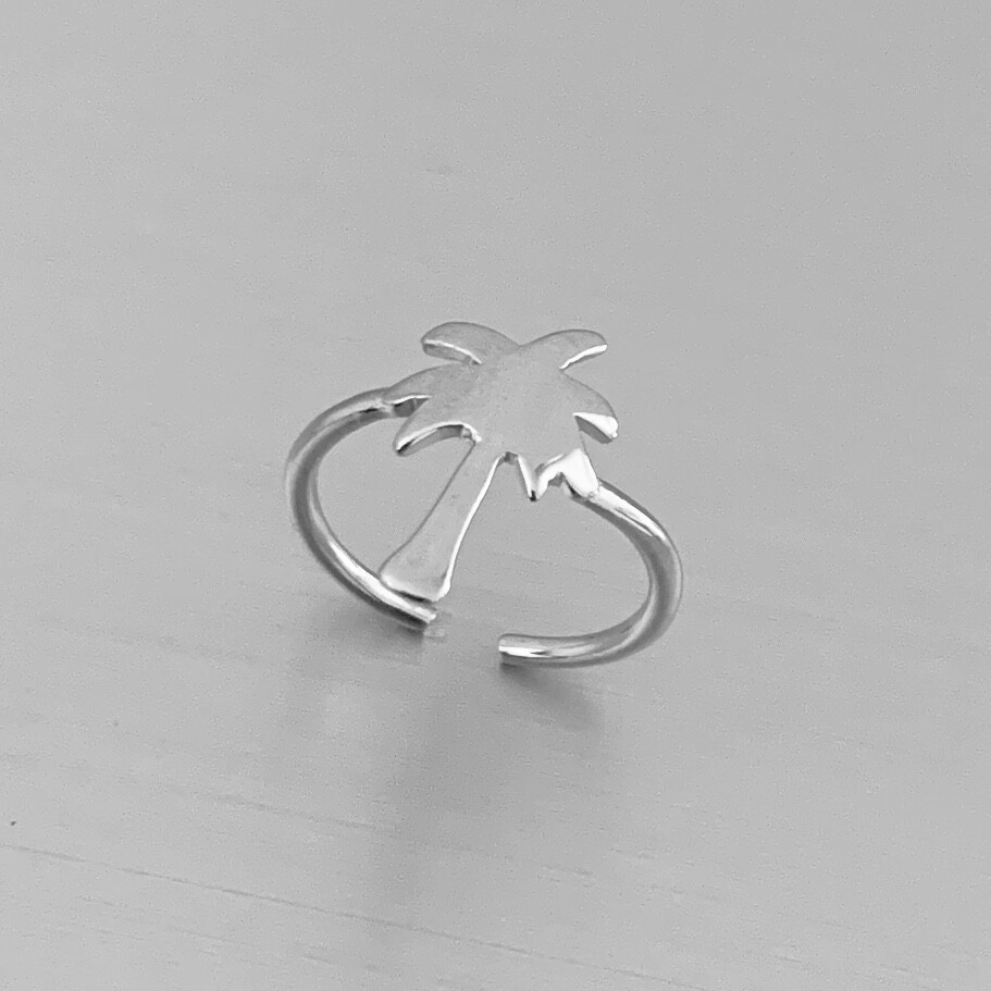 Sterling Silver Palm Tree Toe Ring, Silver Rings, Leaf Ring, Tree of Life Ring