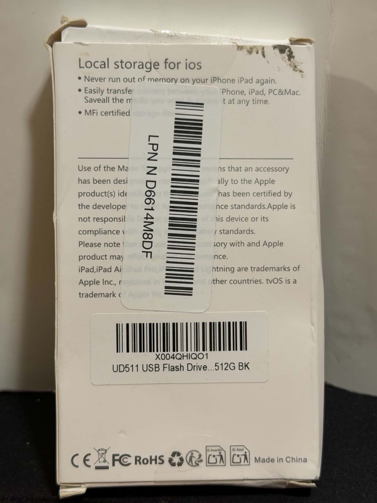 iOS Storage Drive UD511 USB Flash Drive 512G BK
