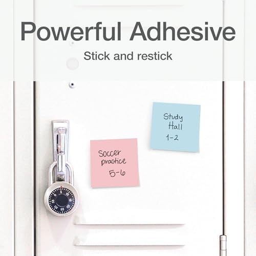 Power Stick Notes, 12 Sticky Note Pads, 3 x 3 inch, Sticky Notes for School,