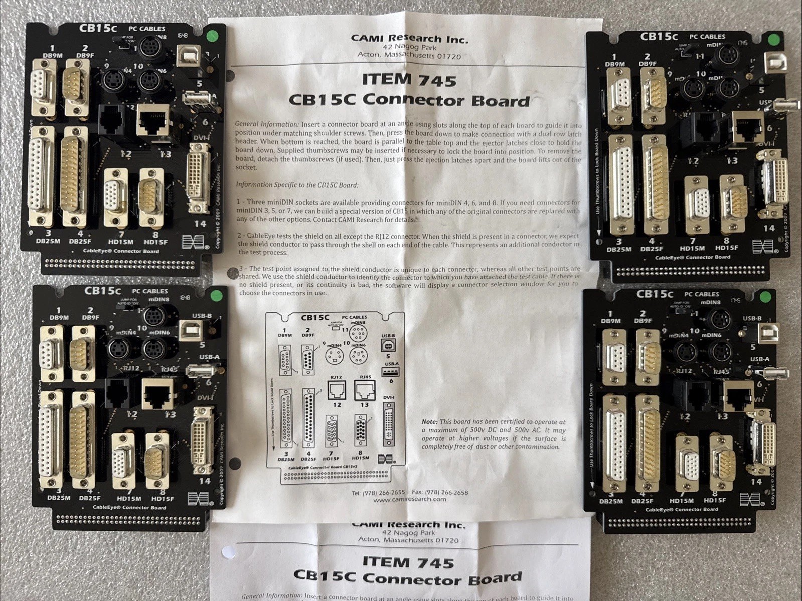 CAMI Research CableEye M3U PC CABLE TEST SYSTEM W/ Cables, Boards, accessories.