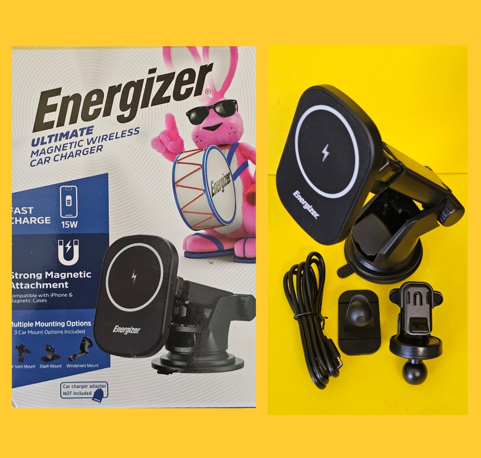 Energizer Ultimate 15W Magsafe Magnetic Wireless Car Charger