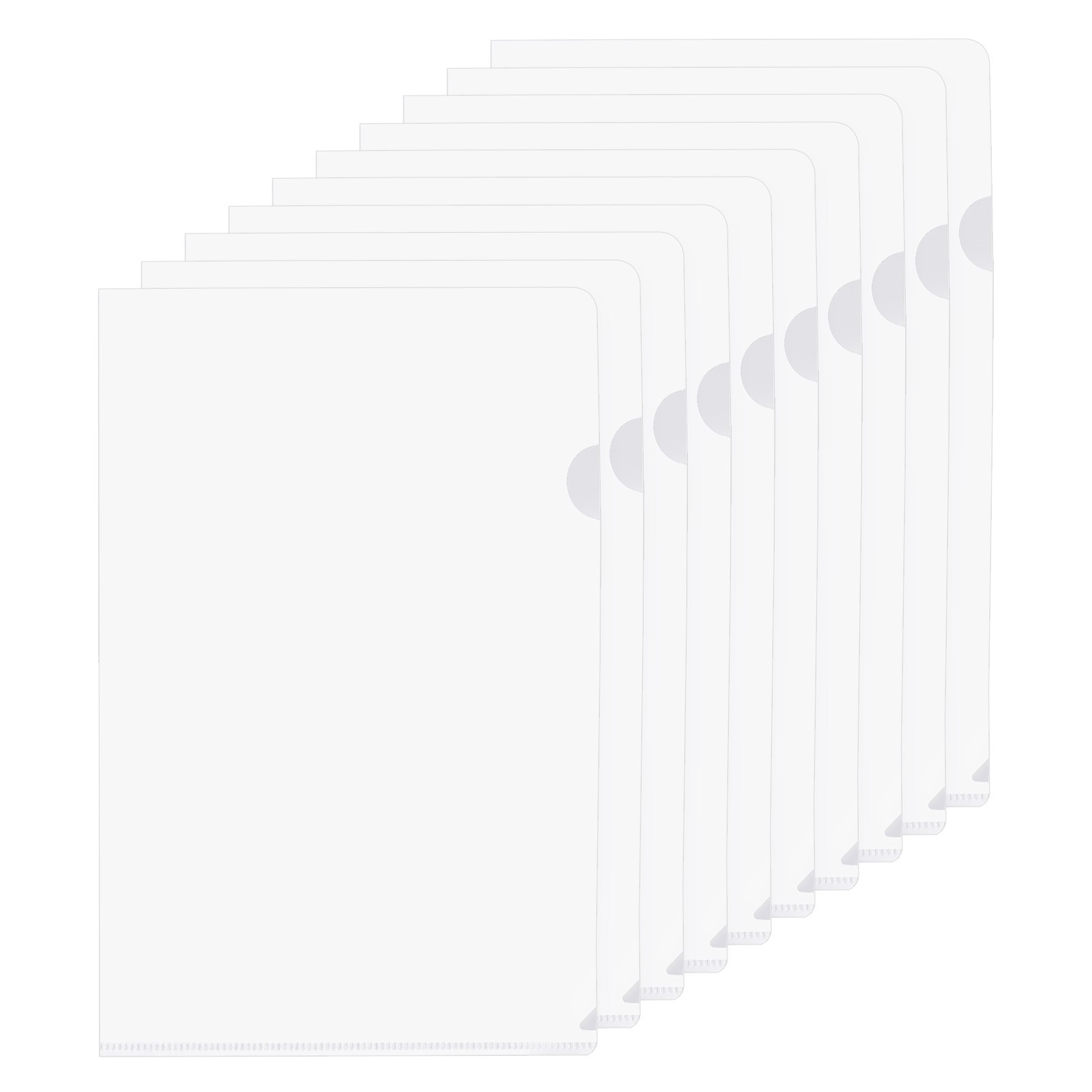 L Type Folders 50 Pack A5 Plastic File  Pockets Clear Jacket Sleeves Clear