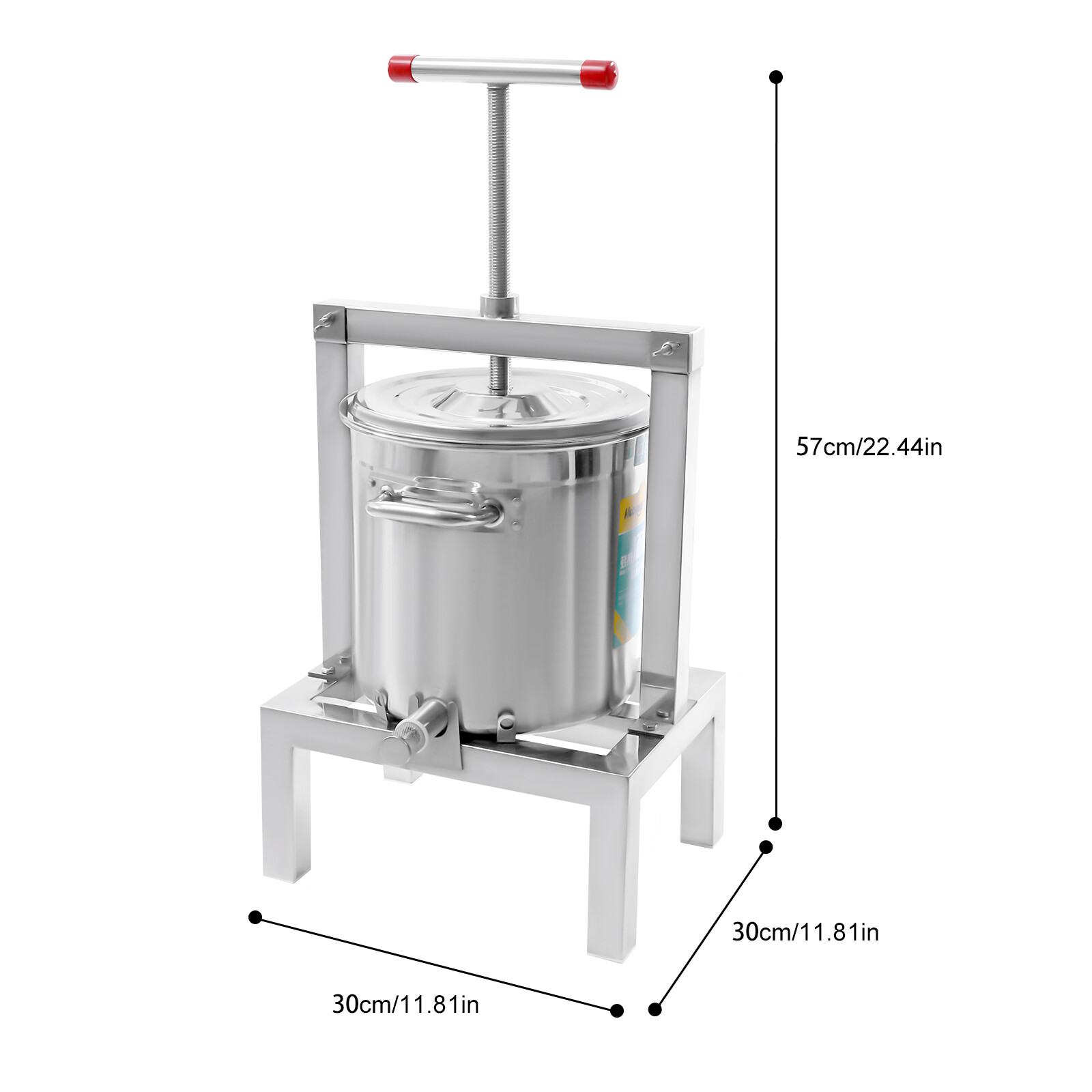 10L Manual Fruit Presser Durable Grape Apple Juice Extractor Beeswax Presser