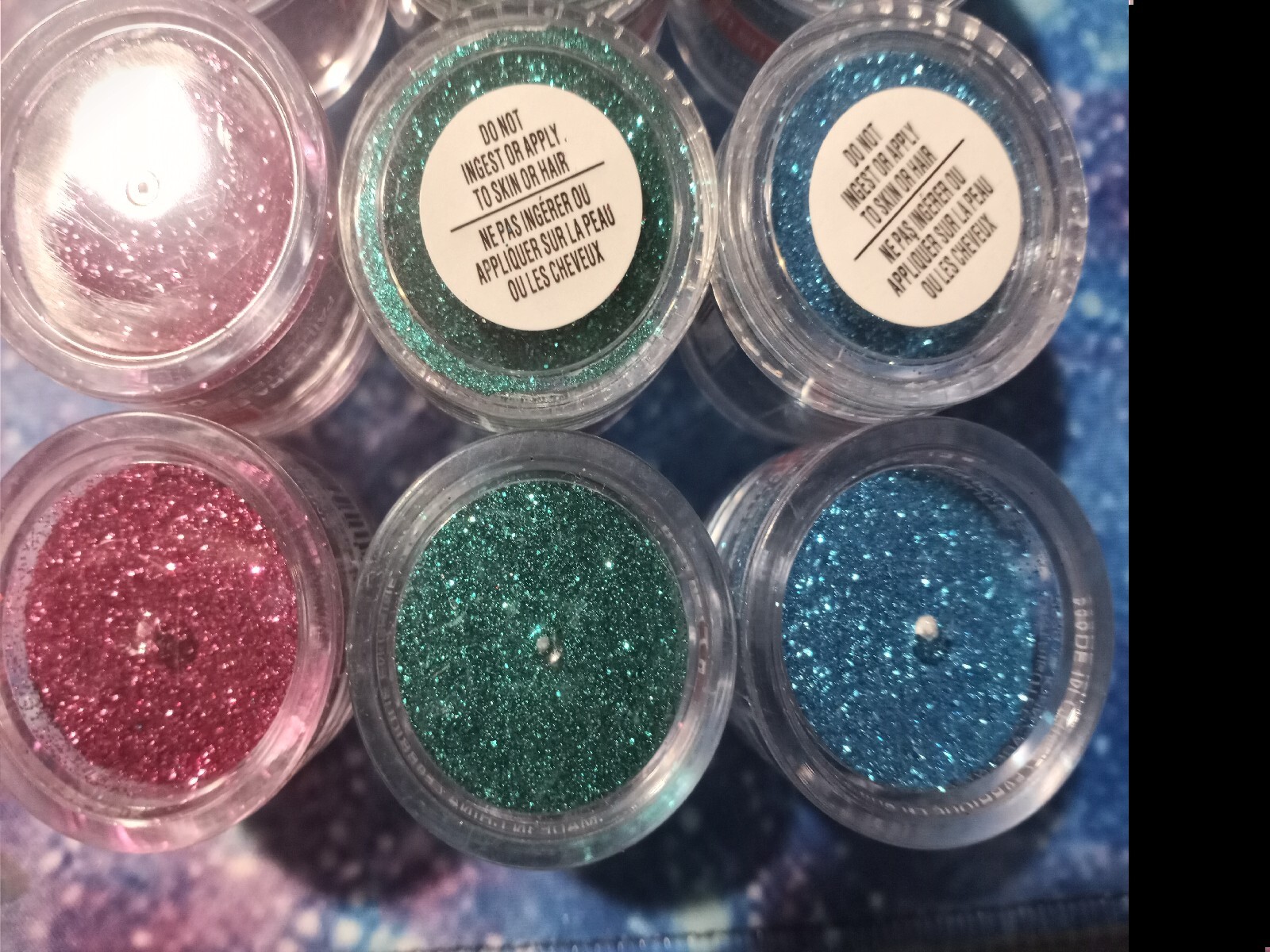 Crafting Glitter Pink Blue Green&Foil Flakes Multi-colored(lot Of 18 Of 0.25oz)