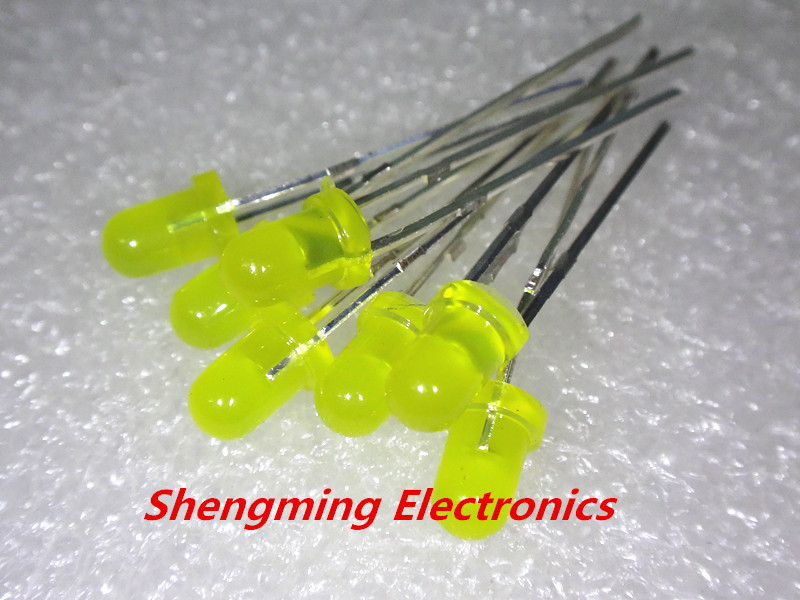 100pcs F3 3mm Yellow Round LED Light LED