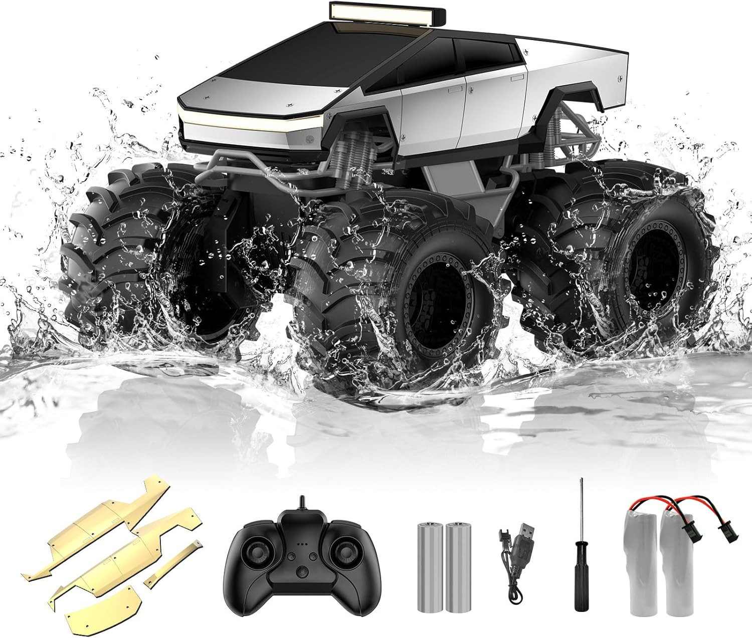 Amphibious Remote Control Car, 1:18 Monster Truck Toys for Boys RC Cars, 2.4 Ghz