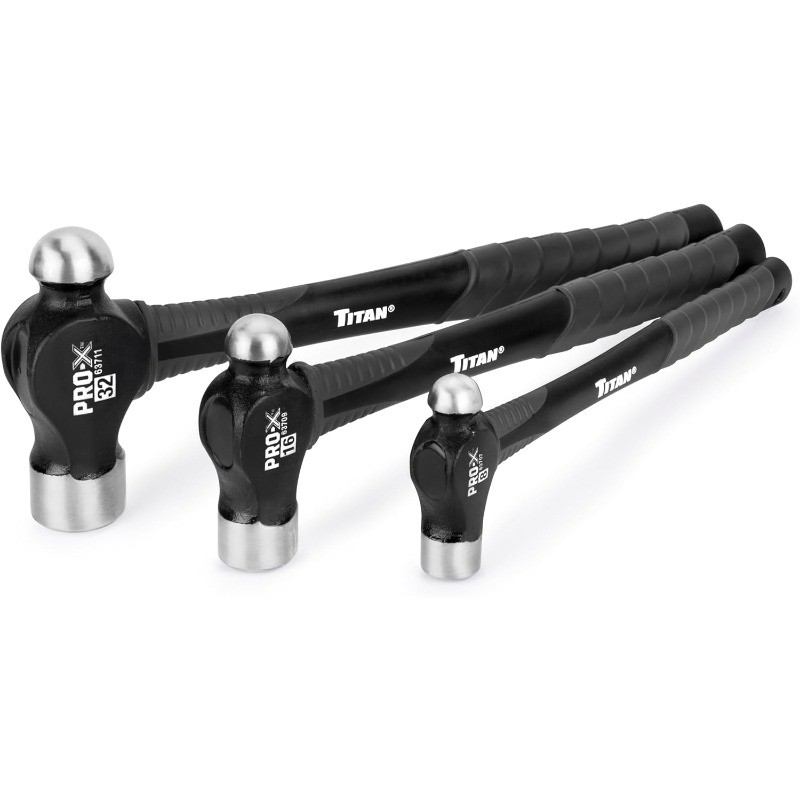 Titan Pro-X 63706 3pc Ball Pein Hammer Set 8 16 32oz Overstrike
