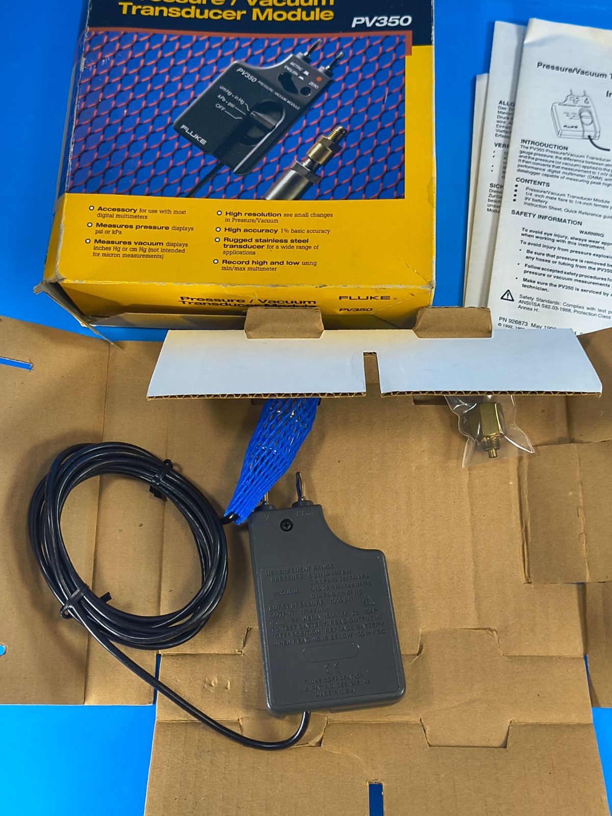 Fluke PV350 Pressure Vaccuum Transducer Module New!