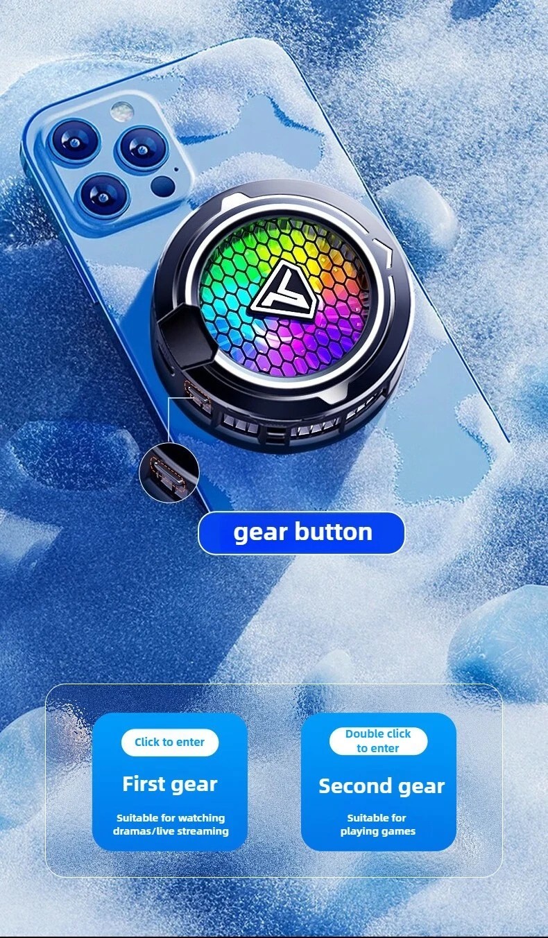 Phone Cooling Fan Mobile Radiator Cooler RGB Gaming Smartphone Cooling Device