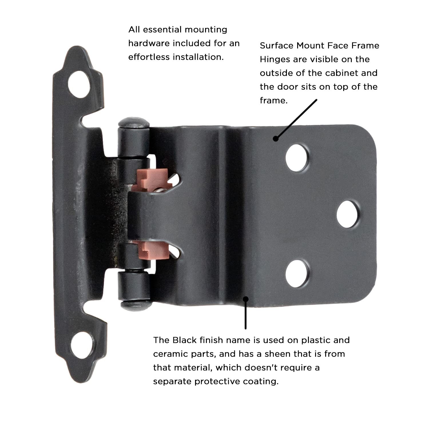 Hickory Hardware P143-BL Variable Overlay 3/8 Inch Inset - Surface Face Frame...