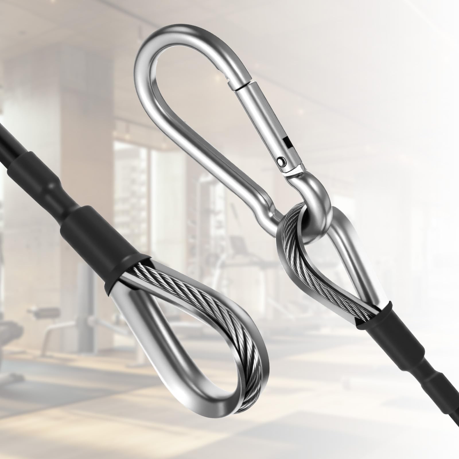 10" Gym Cable Extension, 2 Pcs Replacement Cable Machine Accessories Compatib...