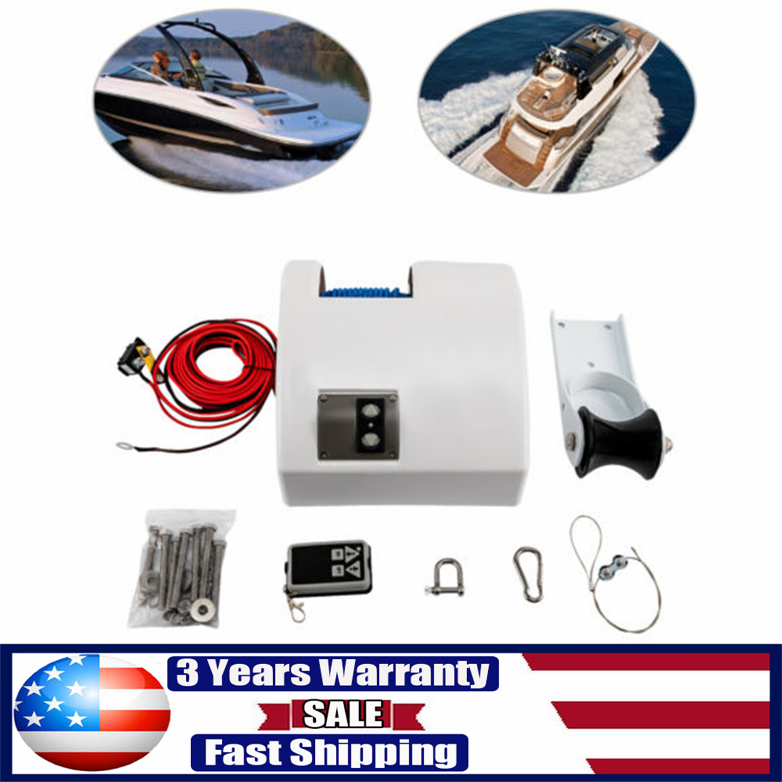 Electric Windlass Anchor Winch Remote Controlled 12V Boat for All Boats 25 lbs