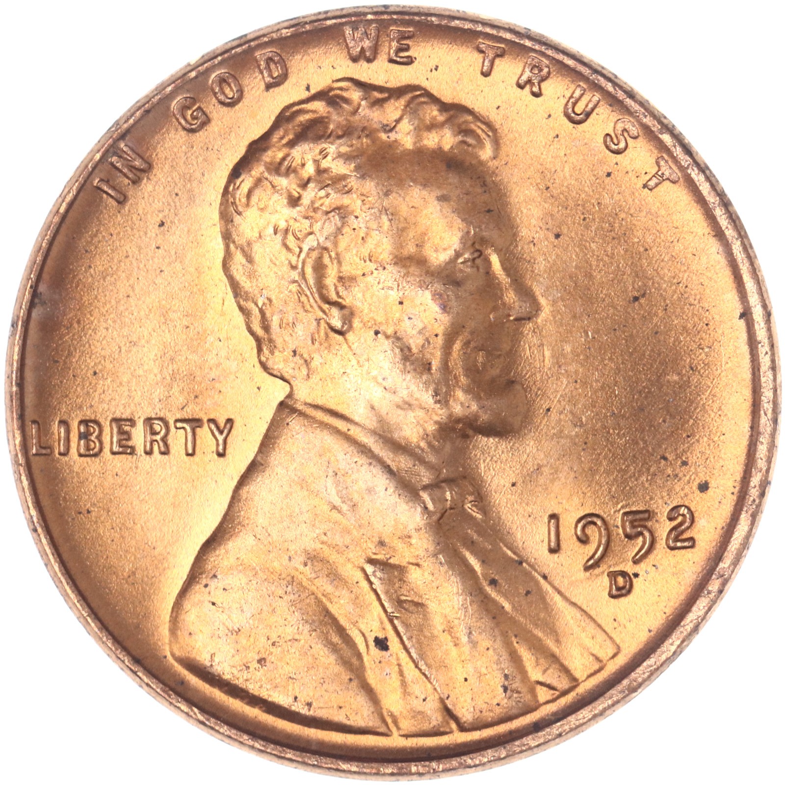1952 D Lincoln Wheat Cent BU Penny US Coin
