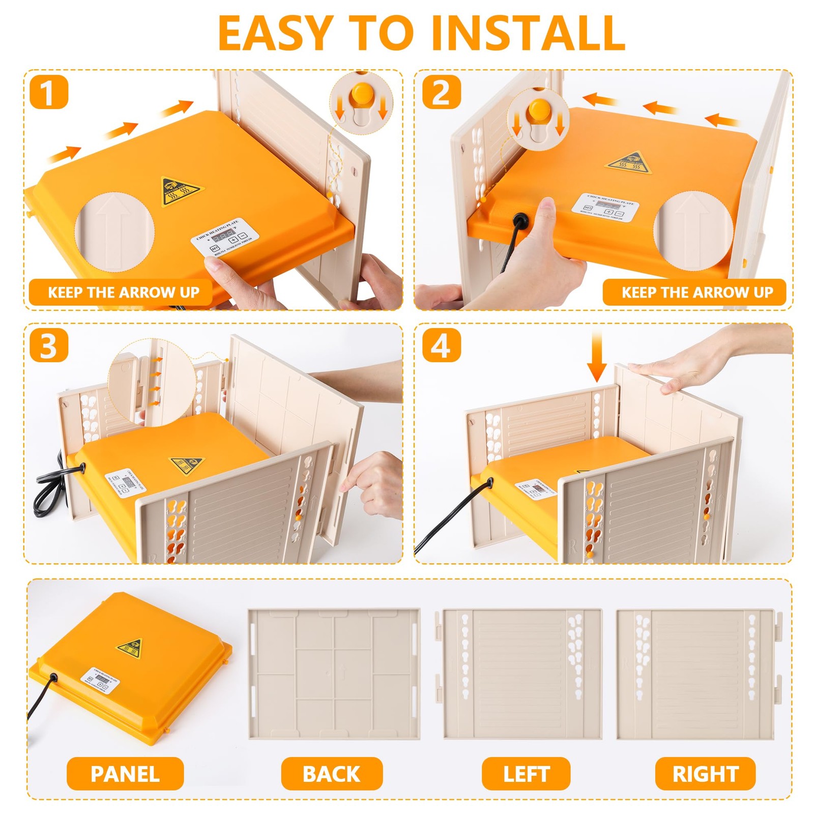 Chick Brooder, Chicken Brooder Heating Plate for Chicks with Adjustable Heigh...
