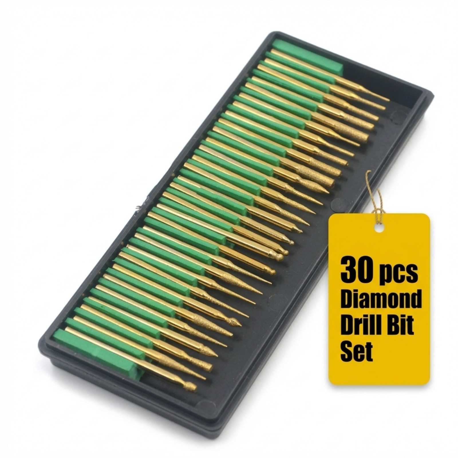30 Pc Diamond Rotary Tool Bits Set, 120 Grit Engraving Carving Kit, 1/8 Inch ...
