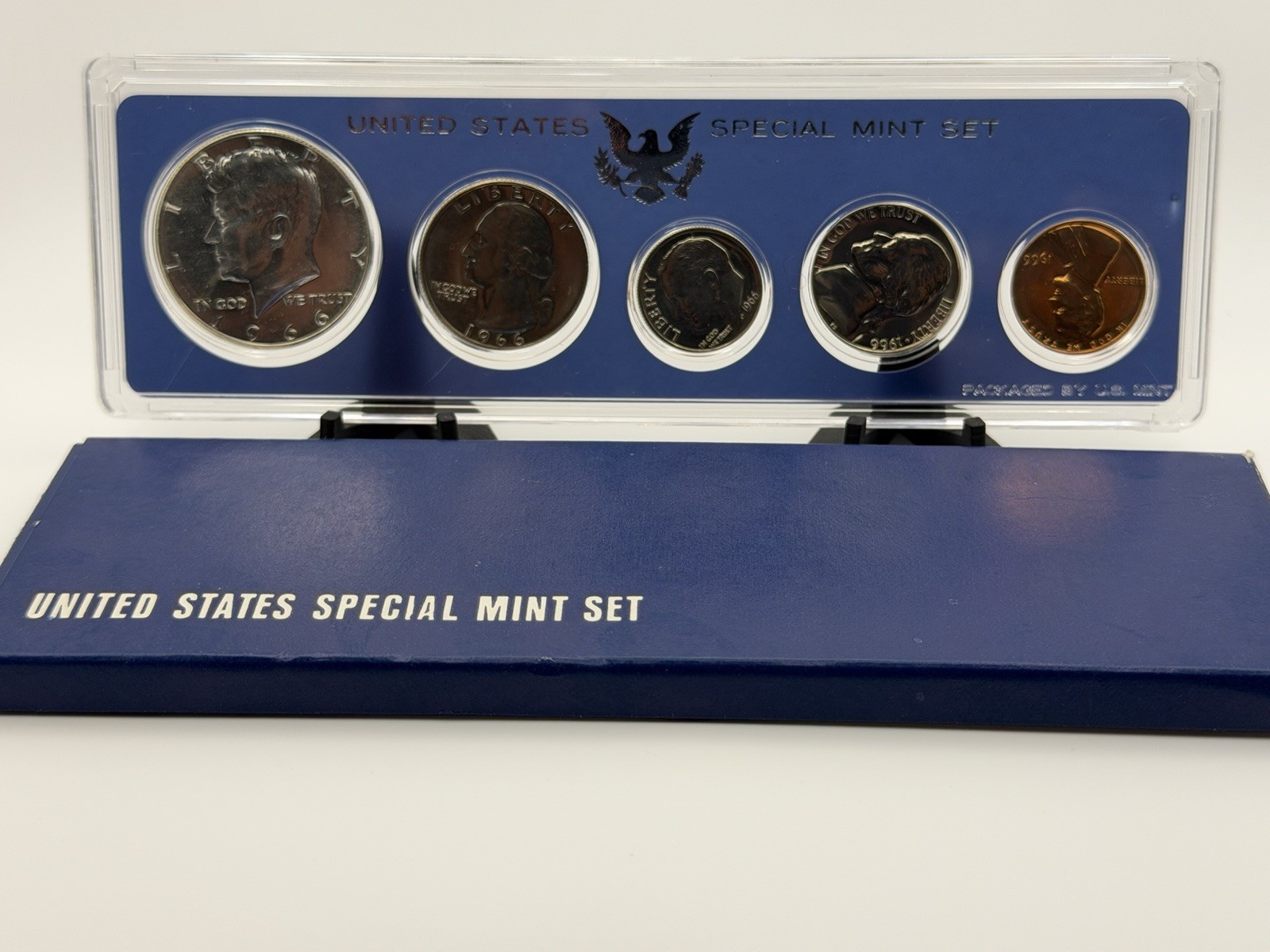 1966 UNITED STATES Special Mint Set SMS in Mint Box 5 COINS w/ Silver Kennedy