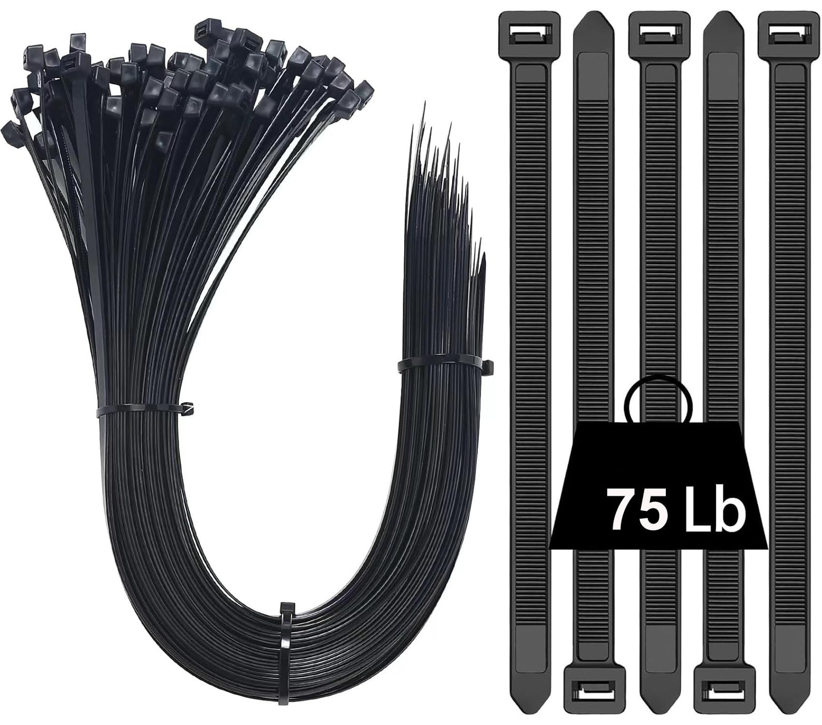 18 inch Zip Ties Heavy Duty 50 PACK, 75 LBS Ultra Exclusive Strong Plastic Wi...