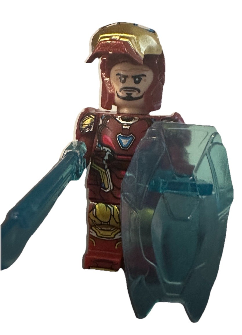 LEGO Iron Man Minifigure - Shield Sword Marvel Avengers Tony Stark