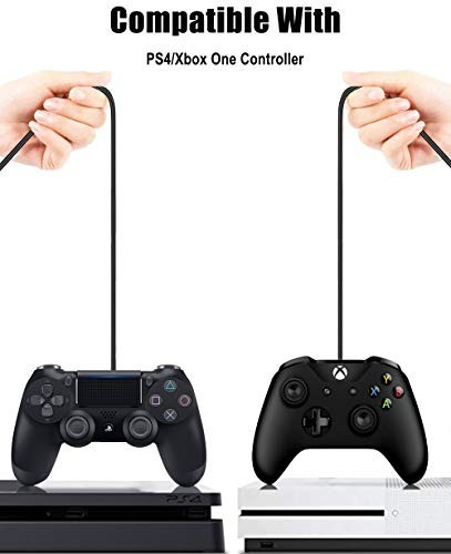 2 Pack 10FT PS4 DualShock 4 Controller Charger Charging Cable with Magnetic Ring