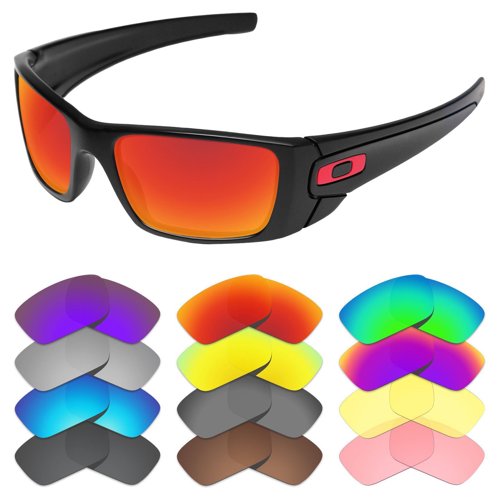 EYAR Replacement Lenses for-Oakley Fuel Cell OO9096 Sunglasses Multi-Colors