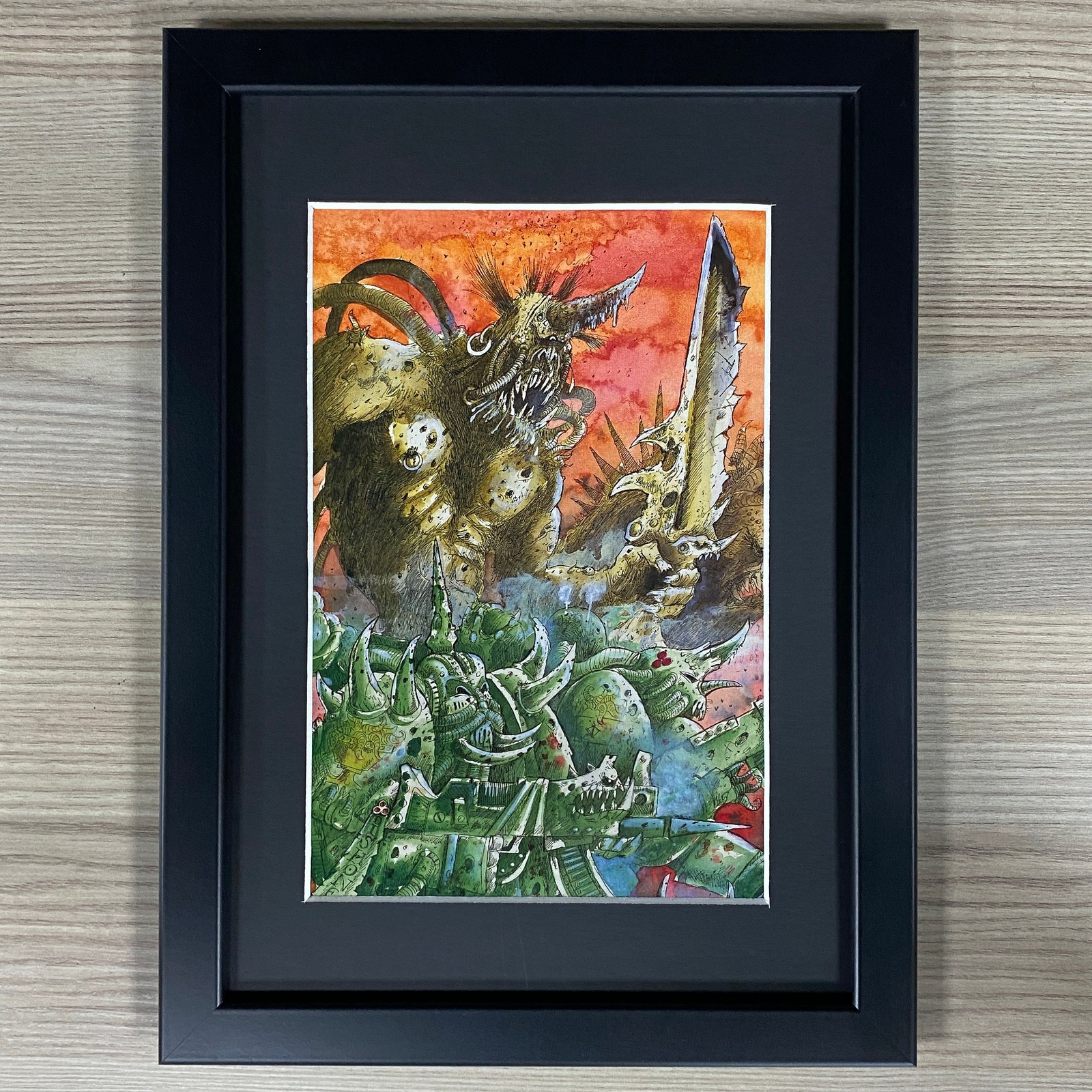 CHAOS SQUAT FRAMED ART SPACE MARINES DEATH GUARD NURGLE WARHAMMER 40K 40,000