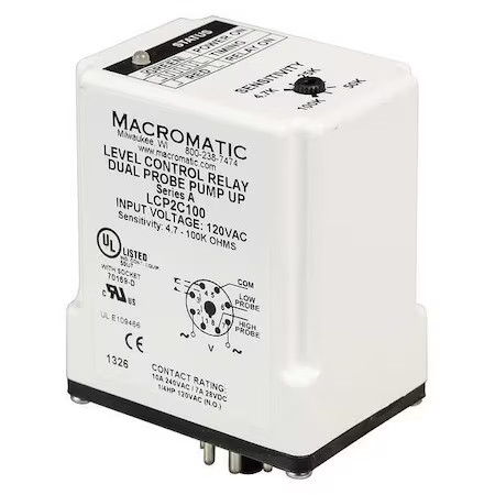Macromatic Lcp2c100 Control Relay, Dual Pump Up, 120V