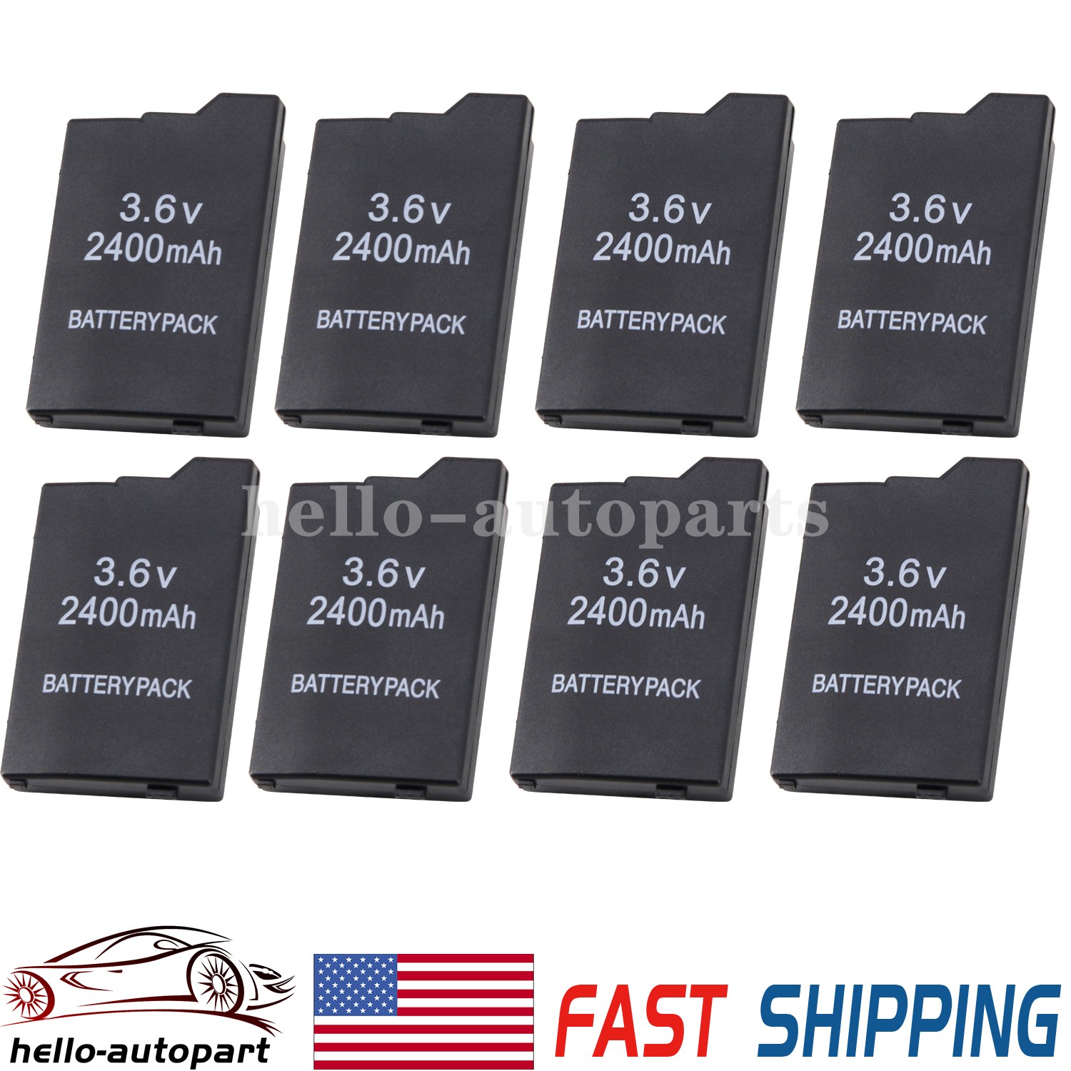 8 Rechargeable Replacement Battery 2400mAh 3.6V For Sony PSP Slim 2000 2001 3000
