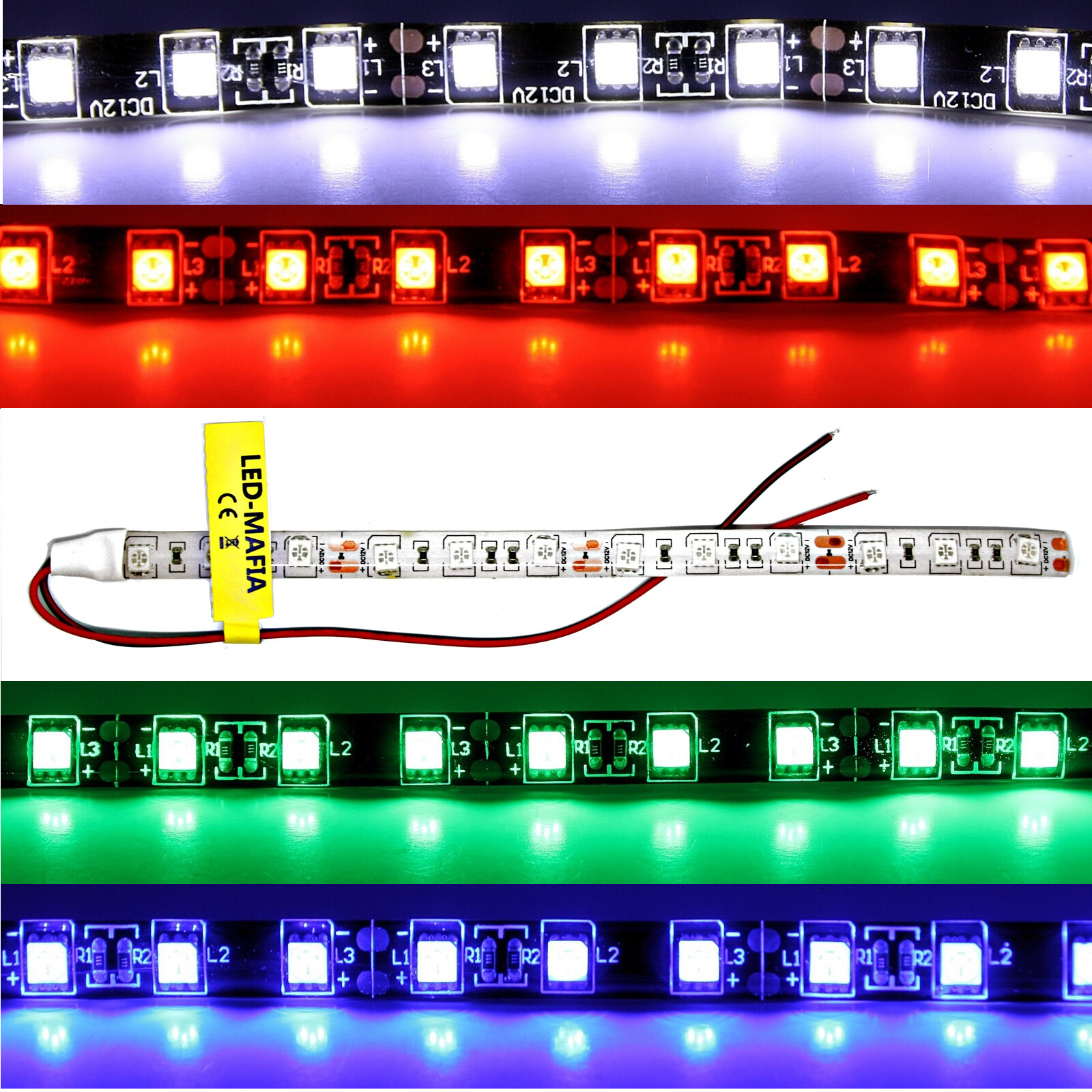 12V & 24V LED strip waterproof 3M self-adhesive lighting strip €9.99/m