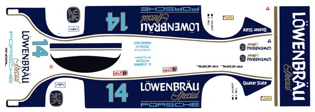 #14 LOWENBRAU Porsche 962 1986 1/24th - 1/25th Scale Waterslide Decals