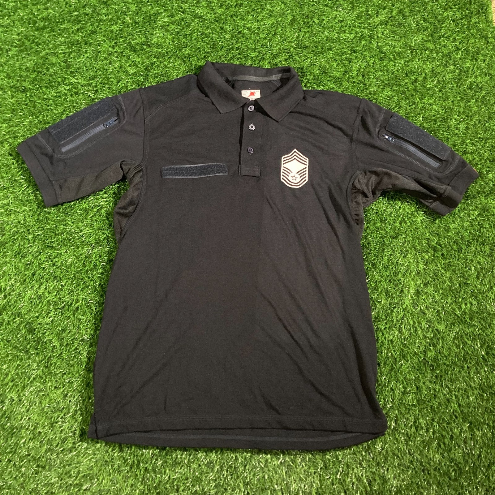Tactical Polo Alfa Shirt Men Sz L Chief Master Sergeant US Air Force EUC