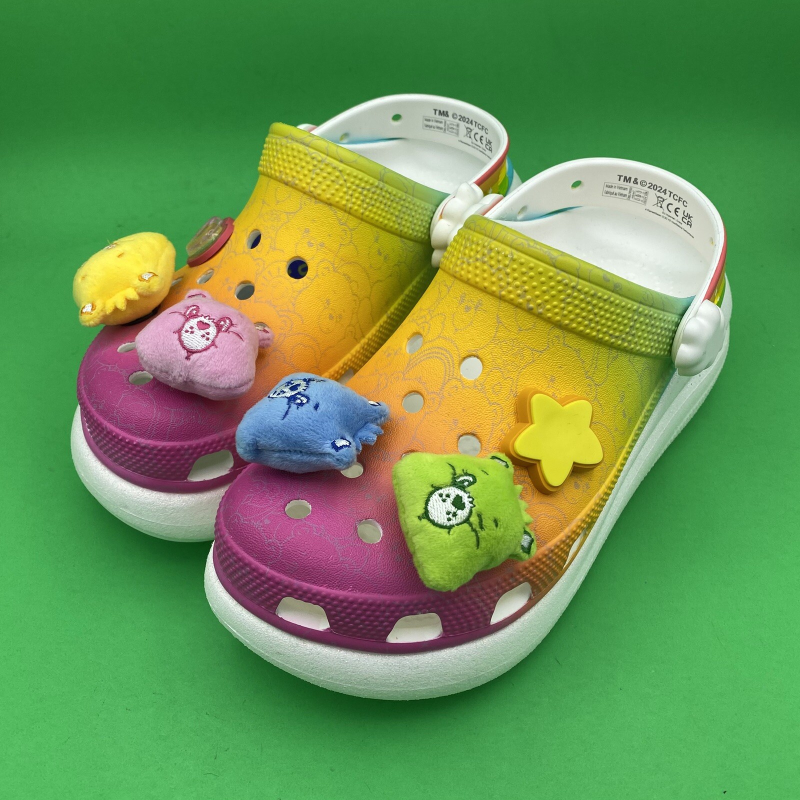 Crocs Care Bears Crush Clog Light-Up Rainbow Shoes Women's Size 7 NWT