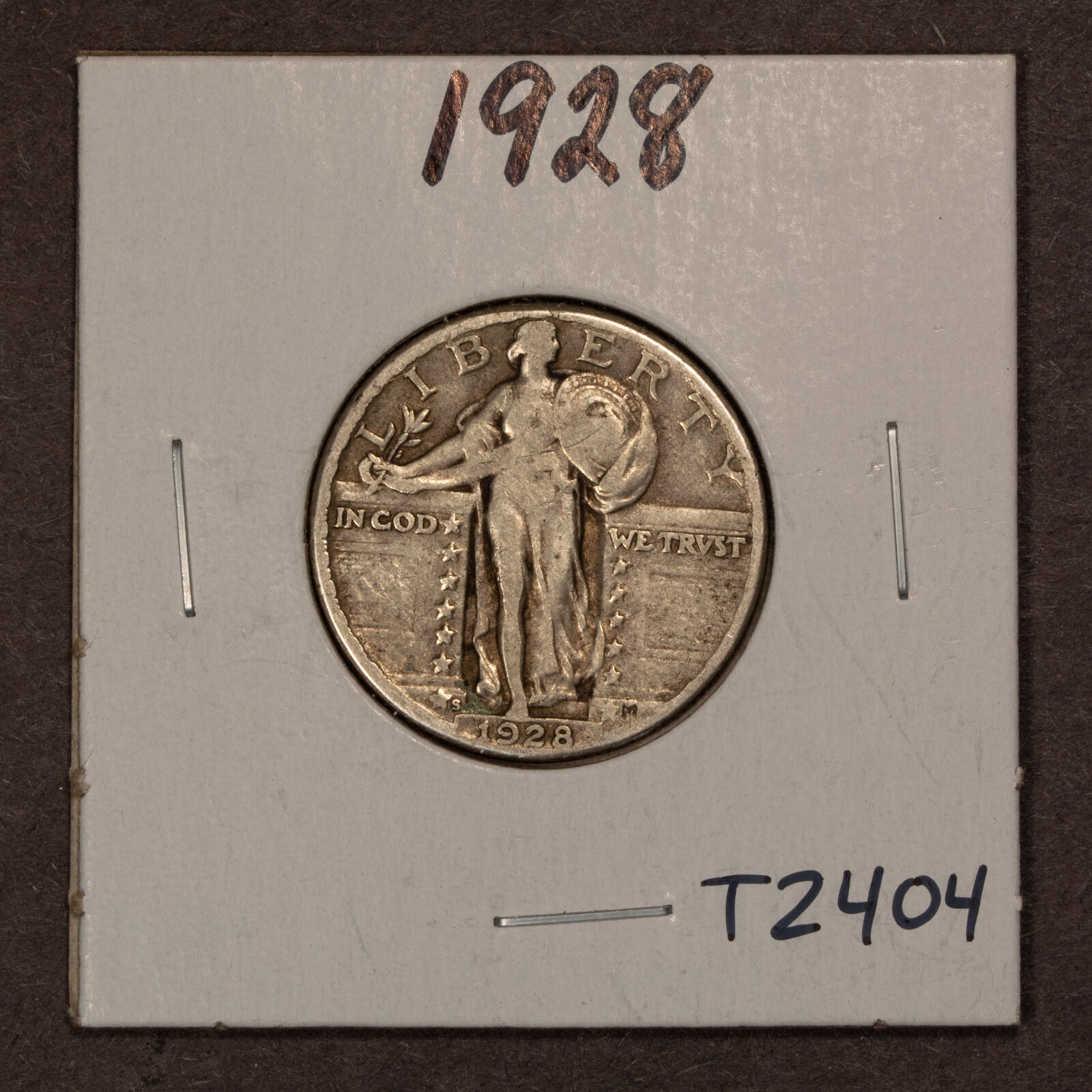 1928 25c Standing Liberty Silver Quarter - VF+ - Value Coin - SKU-T2404