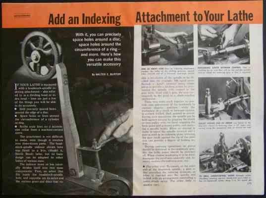 INDEXING ATTACHMENT How-To build PLANS 9" South Bend