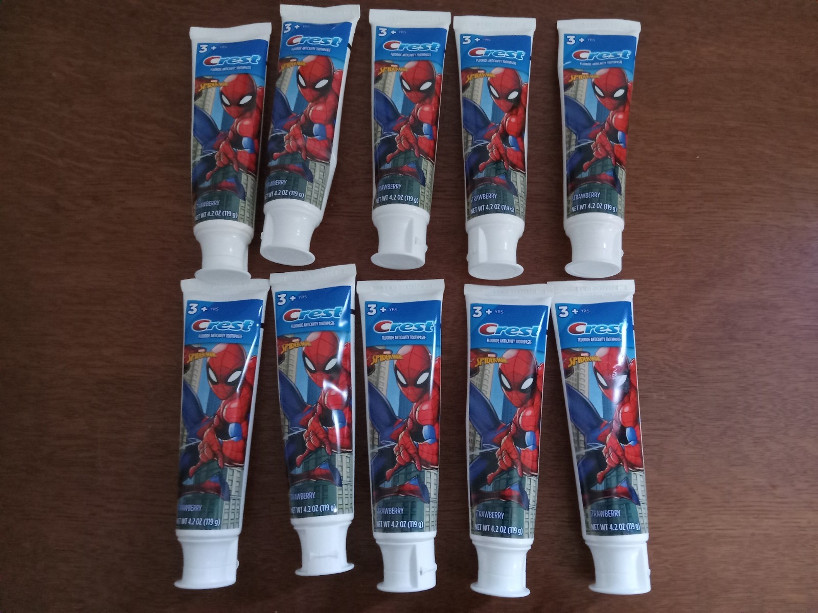 Crest Toothpaste 4.2oz Kids Spiderman Tube Strawberry 10-Pack