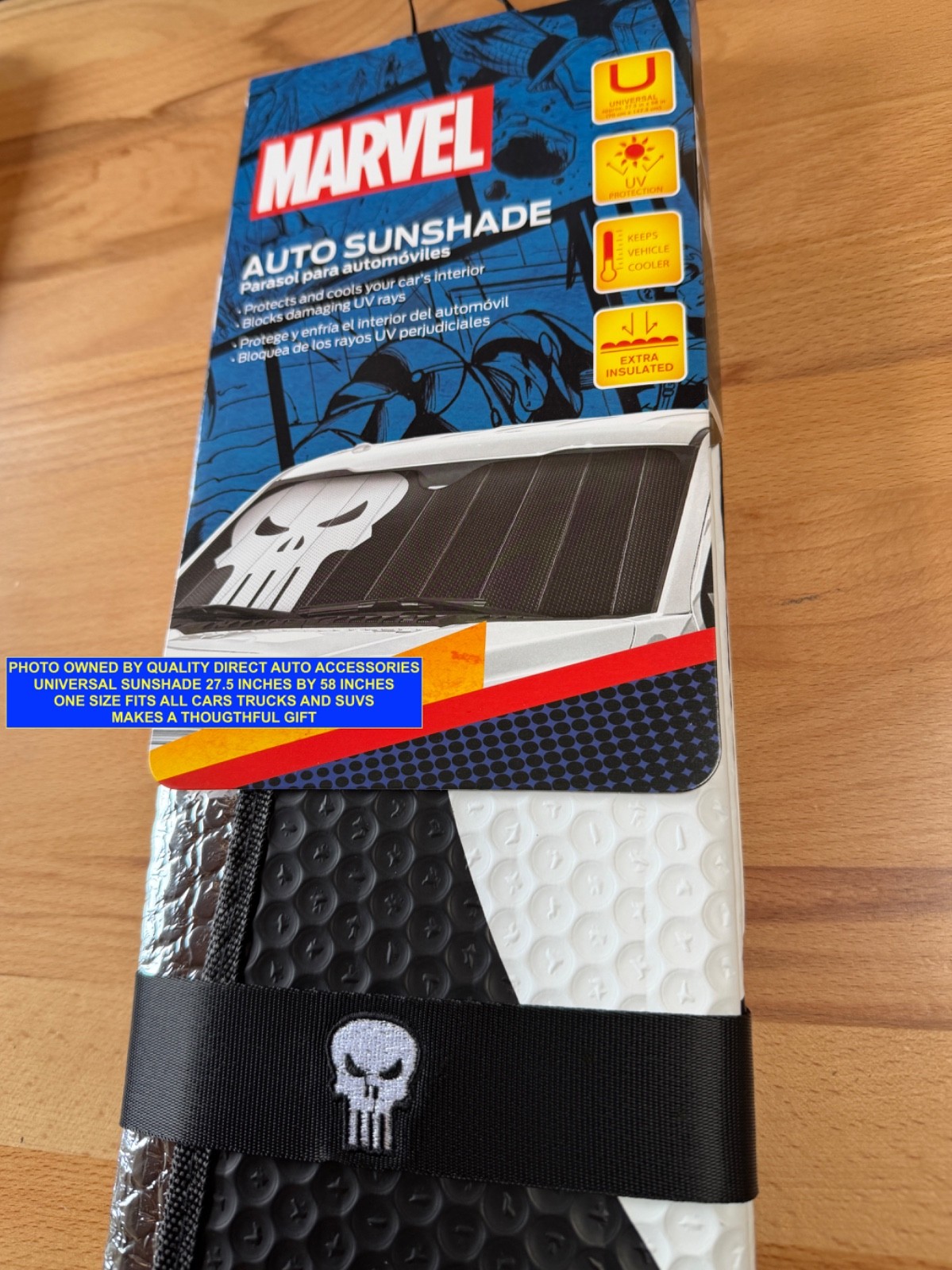 Punisher Skull Windshield Sun Shade / Universal Marvel UV Sunshade / Best Gift