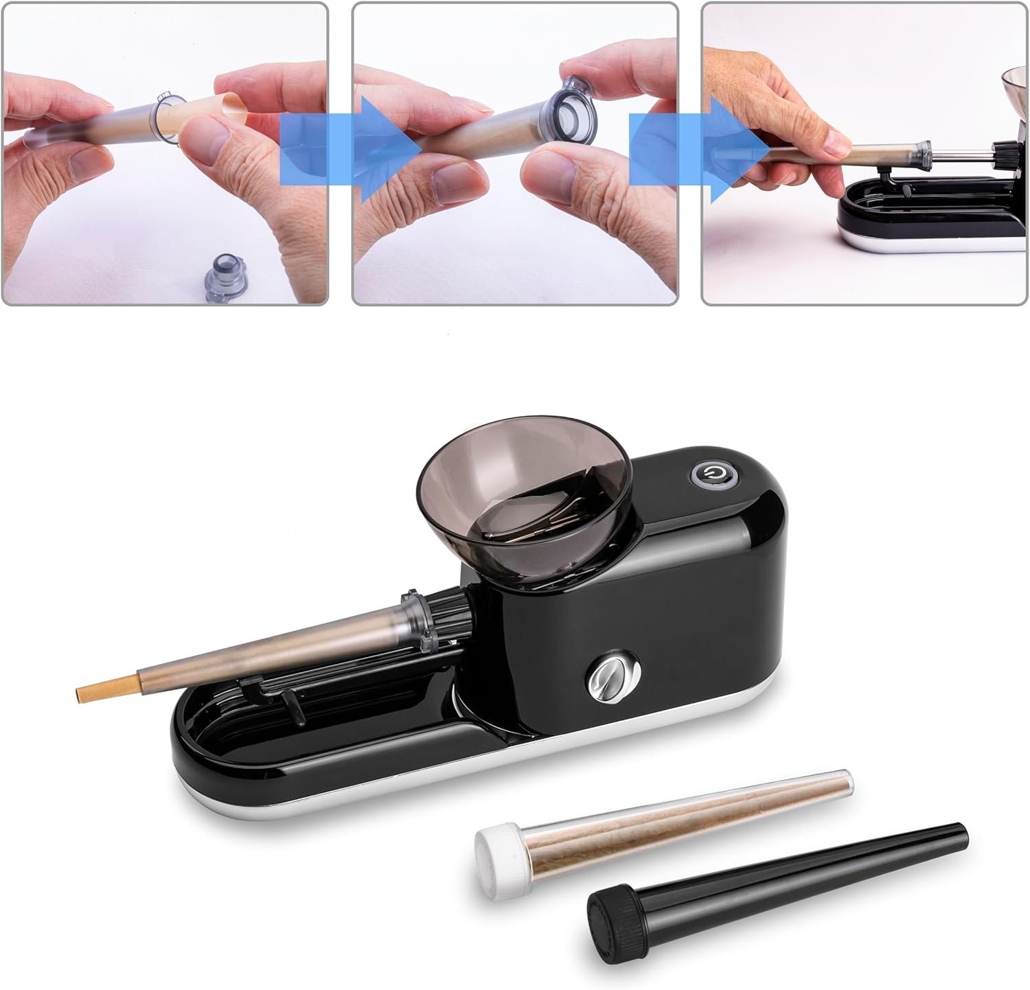 Electric Cone Rolling & Filling Machine with Grinder - Portable & Adjustable