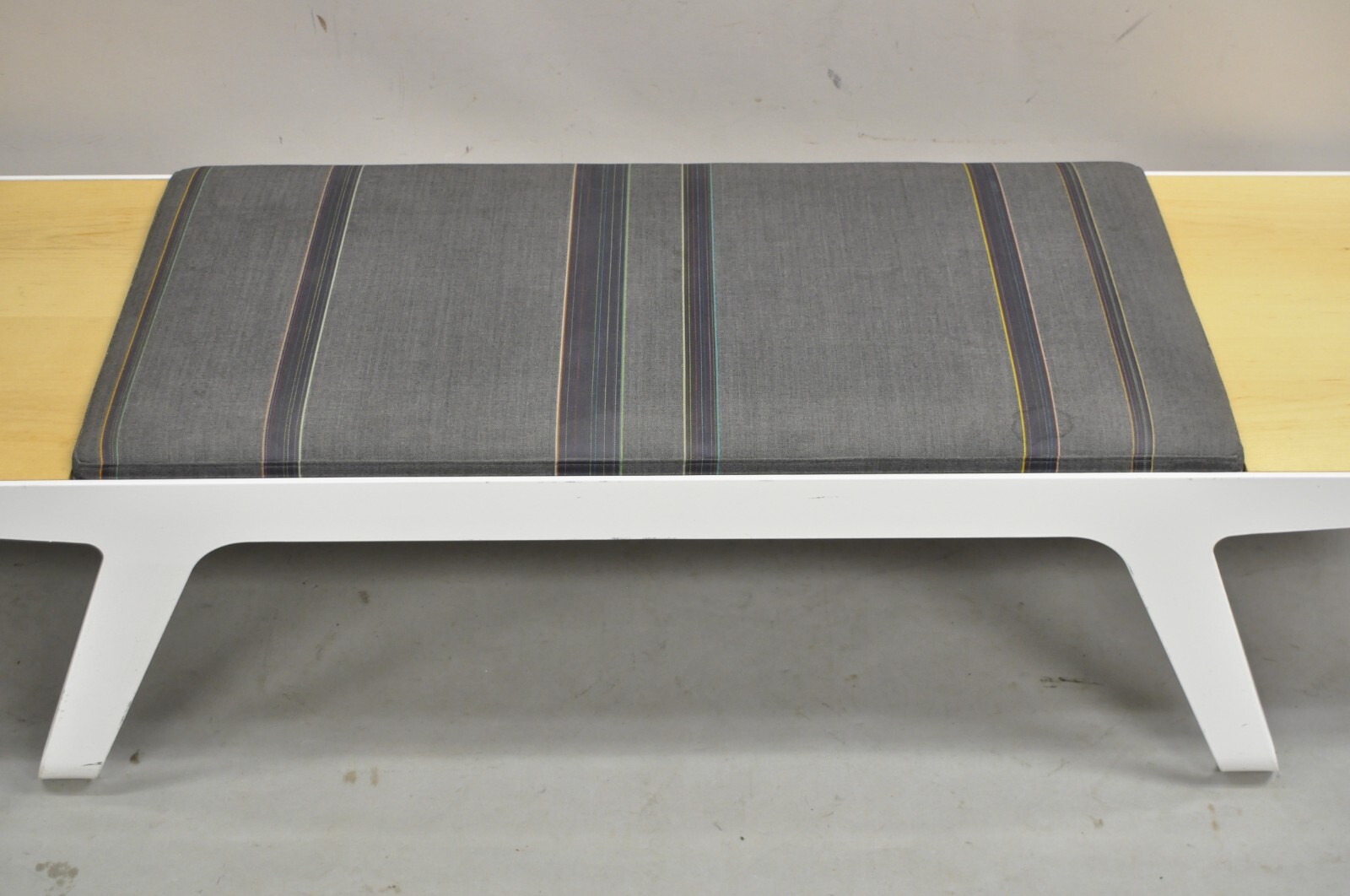 Contemporary Modern 72" White Steel Metal Entryway Bench w End Tables by WB Wood