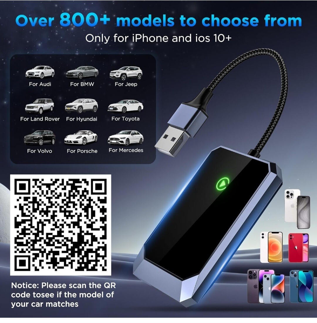 Wireless Carplay Adapter, Converts Wired to carplay adapter for...