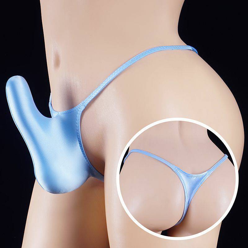 Men's Sexy Oil Glossy Underwear Panties Thong Low Waist G-String Briefs Lingerie