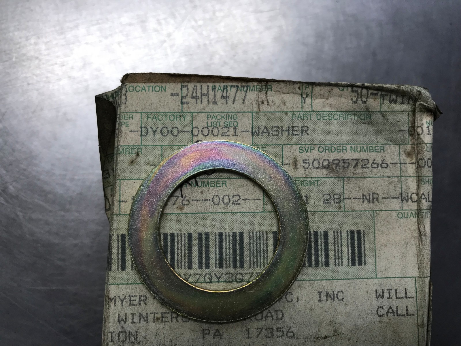 24H1477  GENUINE John Deere WASHER  Replaces 24H115