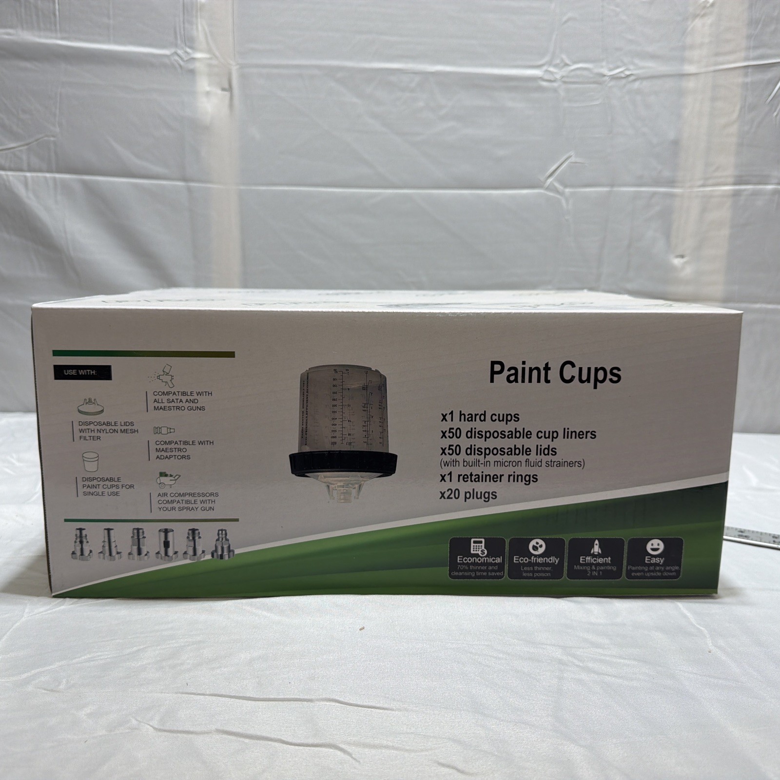 Disposable Paint Cups for Spray 50 Paint Cups with Lids,