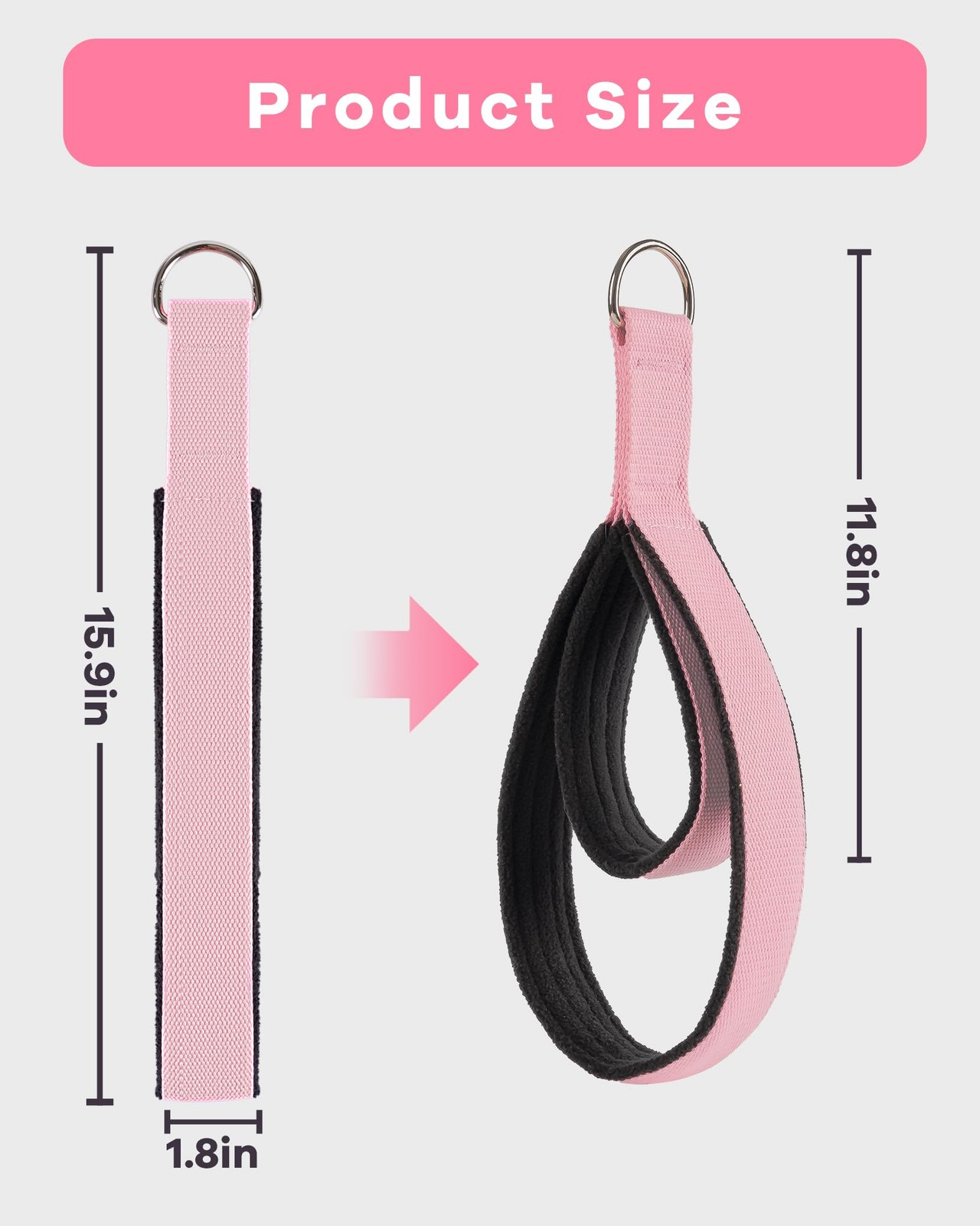2PCS Pilates Straps for Reformer Comfortable DRing Double Loop Fitness Straps