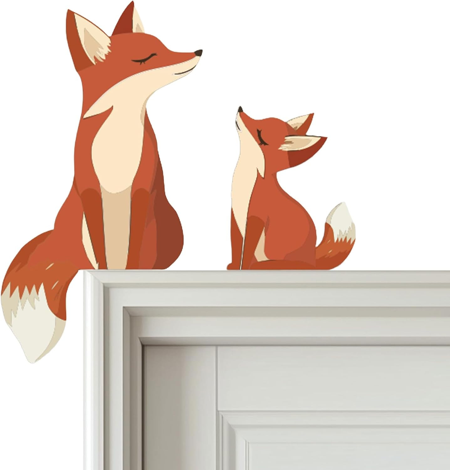 2 Cute Wooden Foxes Door Topper Home Frame Decor Little  Door Corner Thanksgivin