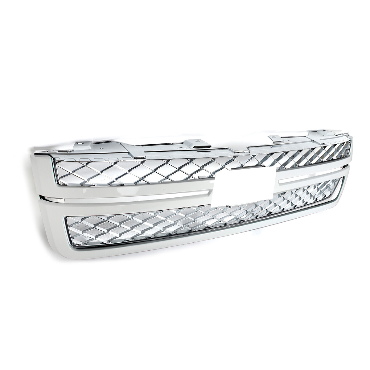 Summit White Front Grille with Chrome Mesh For 2011-2014 Silverado 2500HD 3500HD