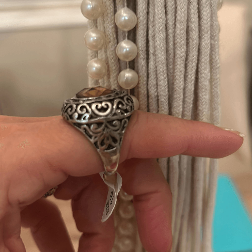 NWT gorgeous costume ring silver mite 9 (18)