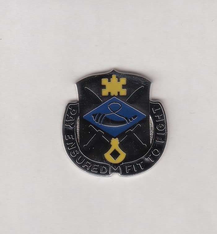 US Army 726th Finance Battalion crest DUI badge cb clutchback P-23
