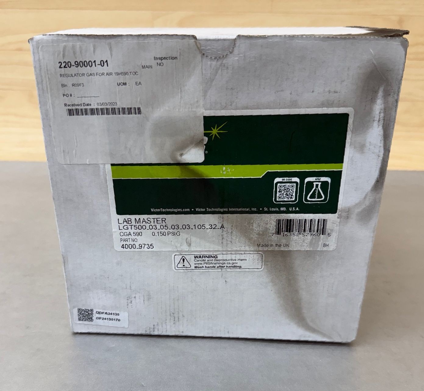Victor LGT500-03-05-03-03-105-32-A Lab Master Regulator Gas for Air 220-90001-01